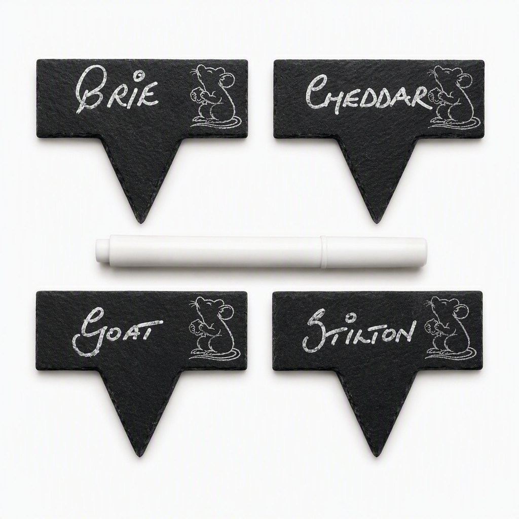 Personalised Slate Cheese Board & Cheese Knife Set with Cheese Markers