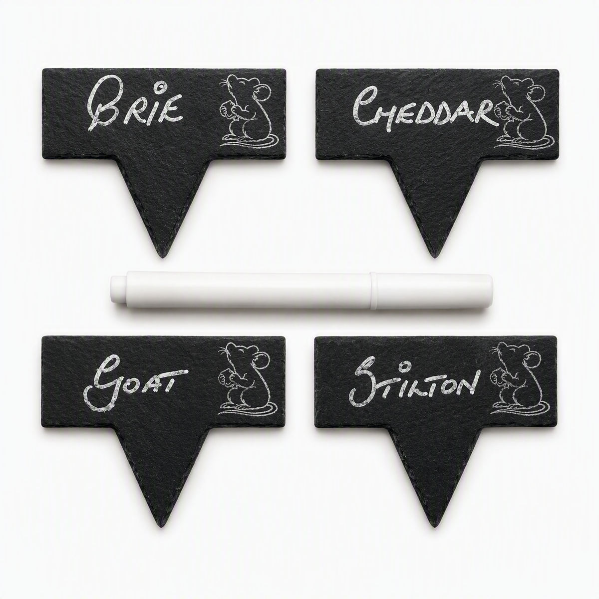 Personalised Slate Cheese Board & Cheese Knife Set with Cheese Markers