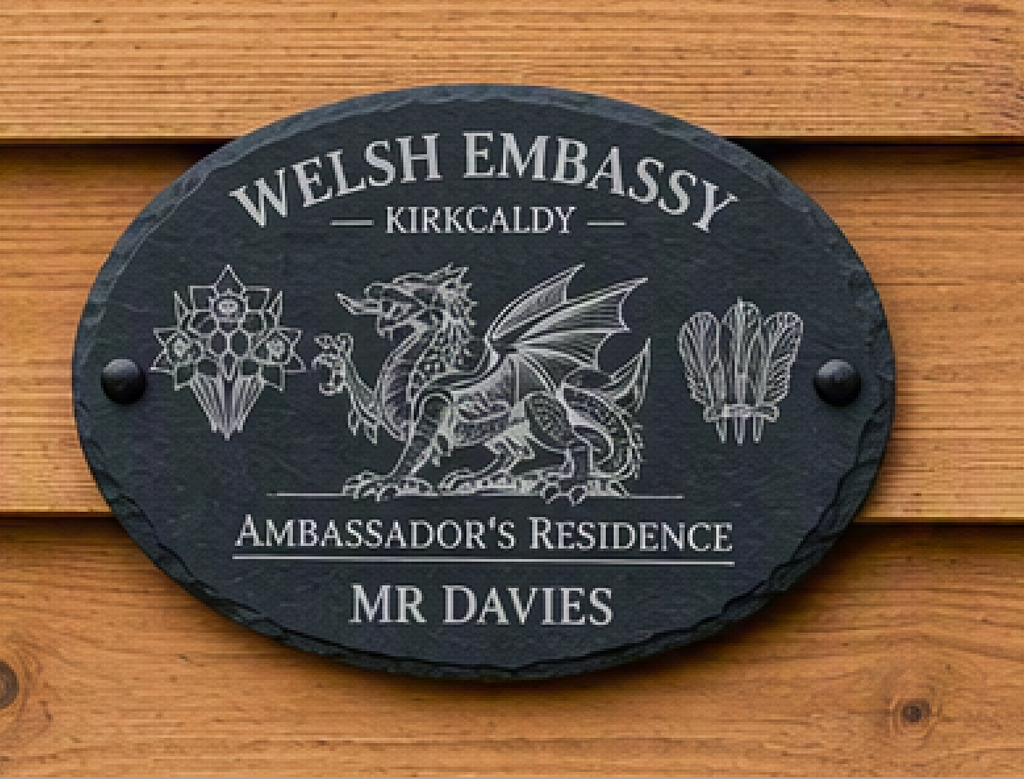 Personalised Official Welsh Shed Embassy Plaque